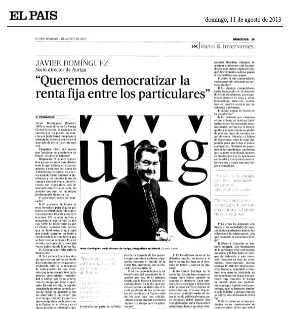 Artículo de Auriga en El País
